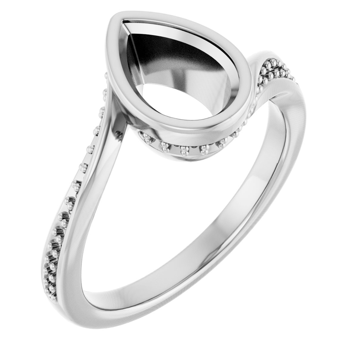 Bezel-Set Accented Engagement Ring