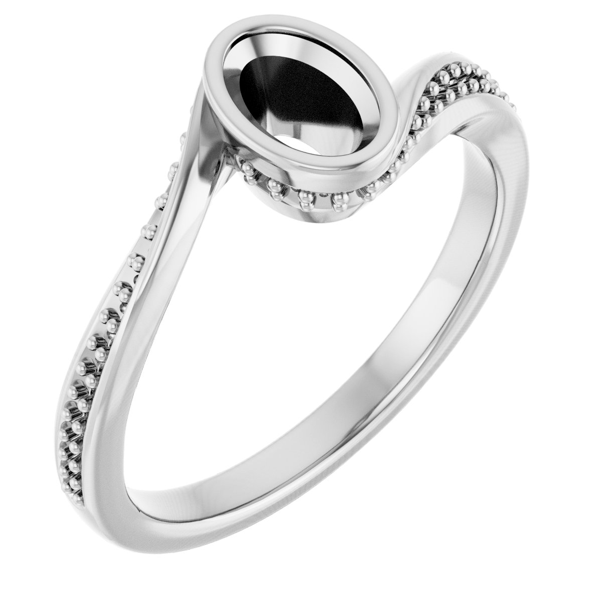 Bezel-Set Accented Engagement Ring