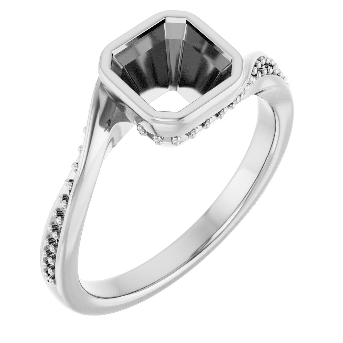 Bezel-Set Accented Engagement Ring
