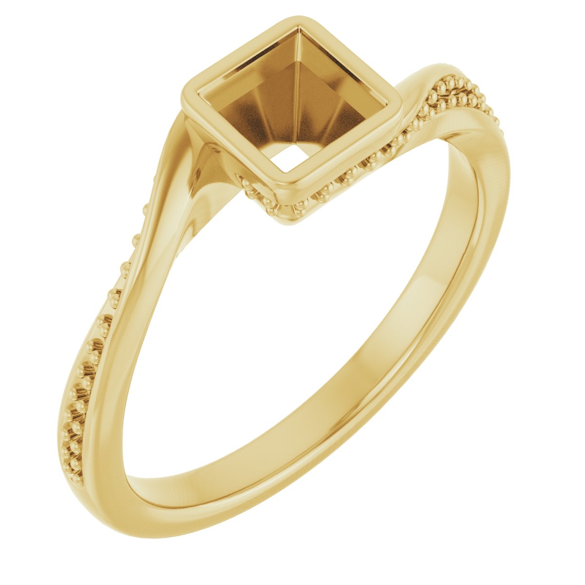 Bezel-Set Accented Engagement Ring