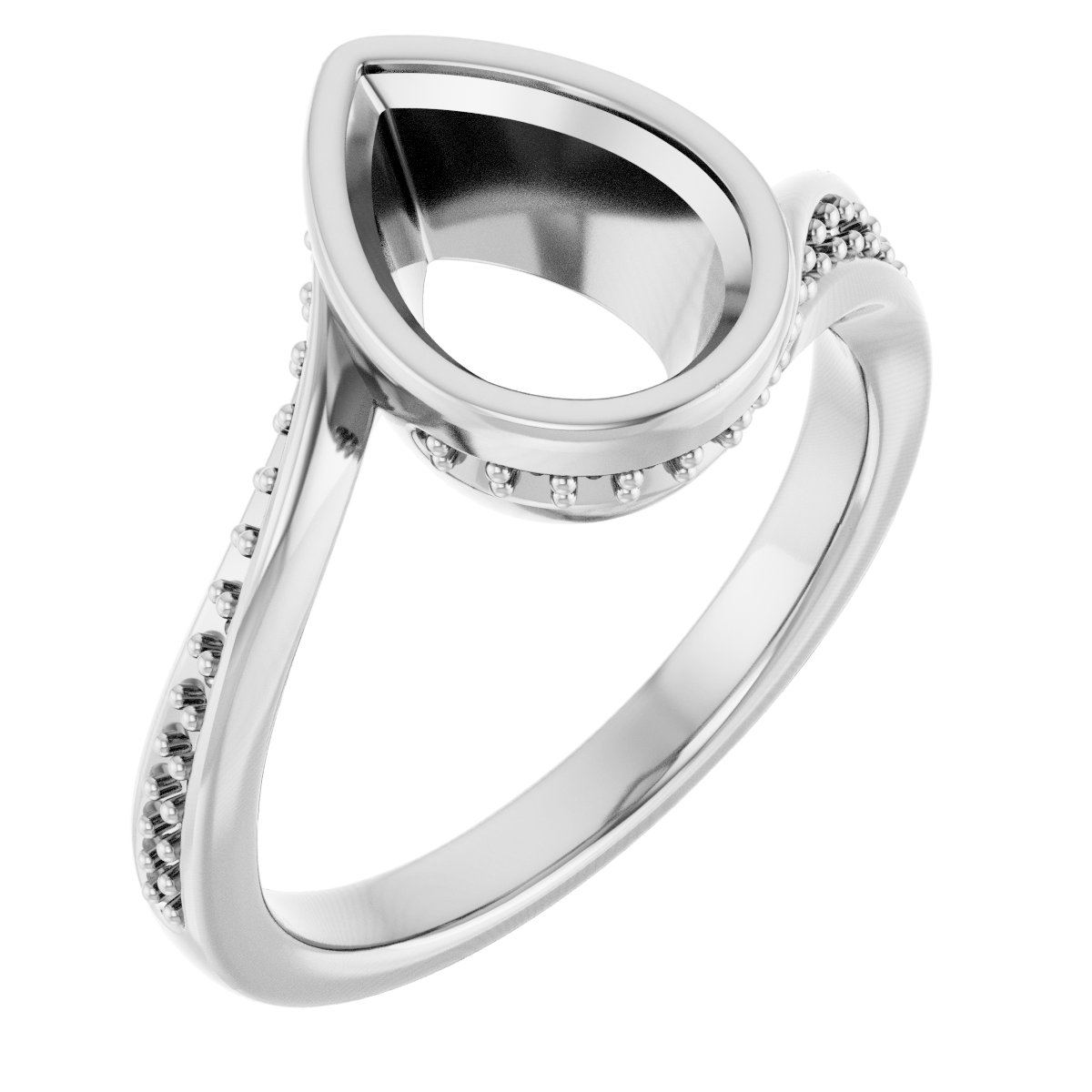 Bezel-Set Accented Engagement Ring