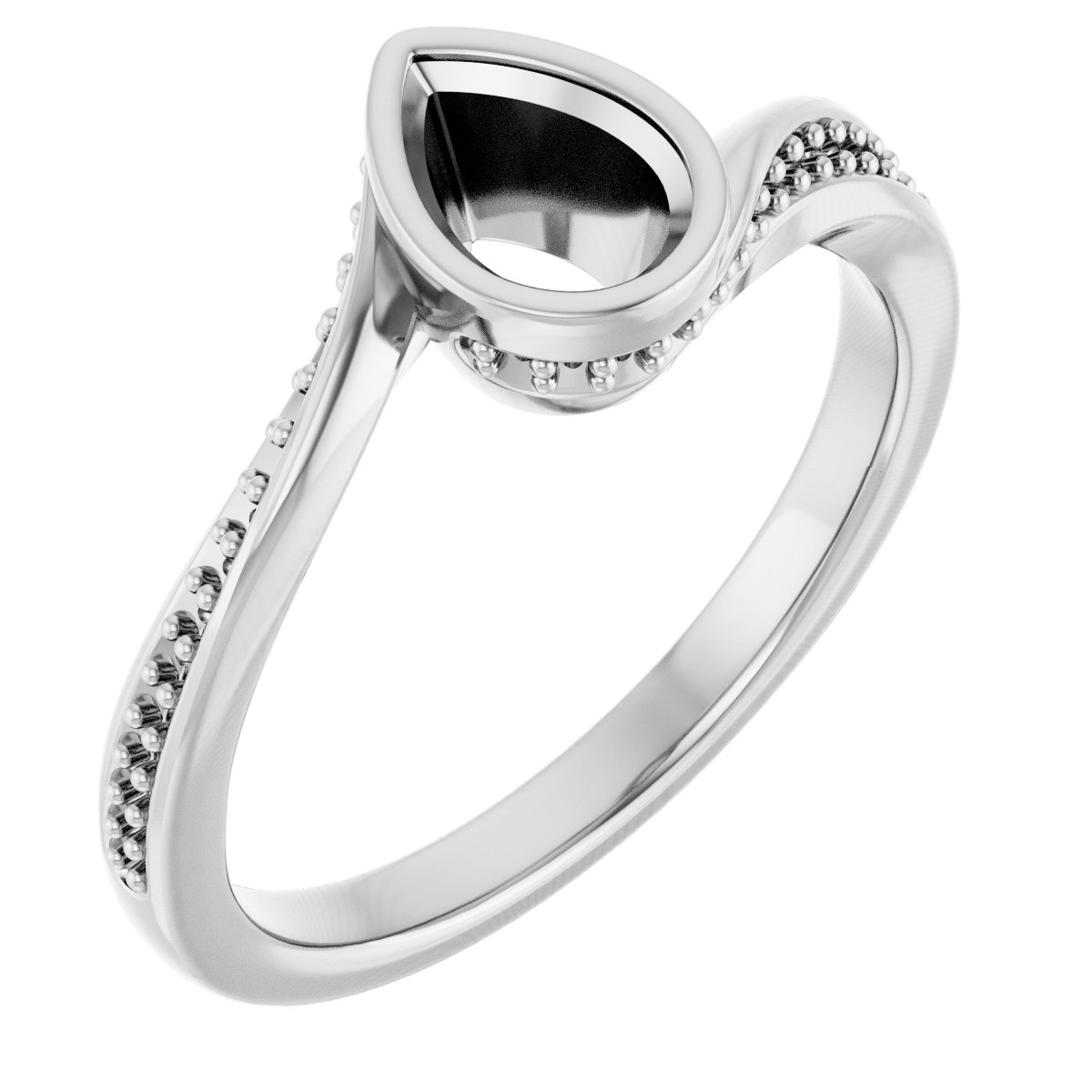 Bezel-Set Accented Engagement Ring