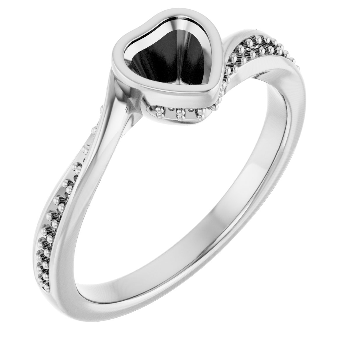 Bezel-Set Accented Engagement Ring