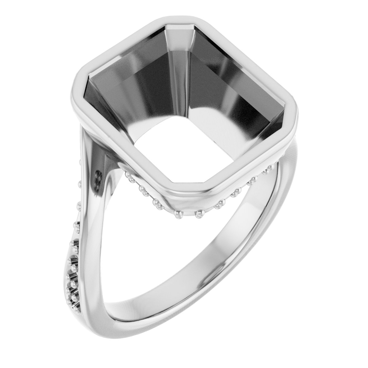 Bezel-Set Accented Engagement Ring