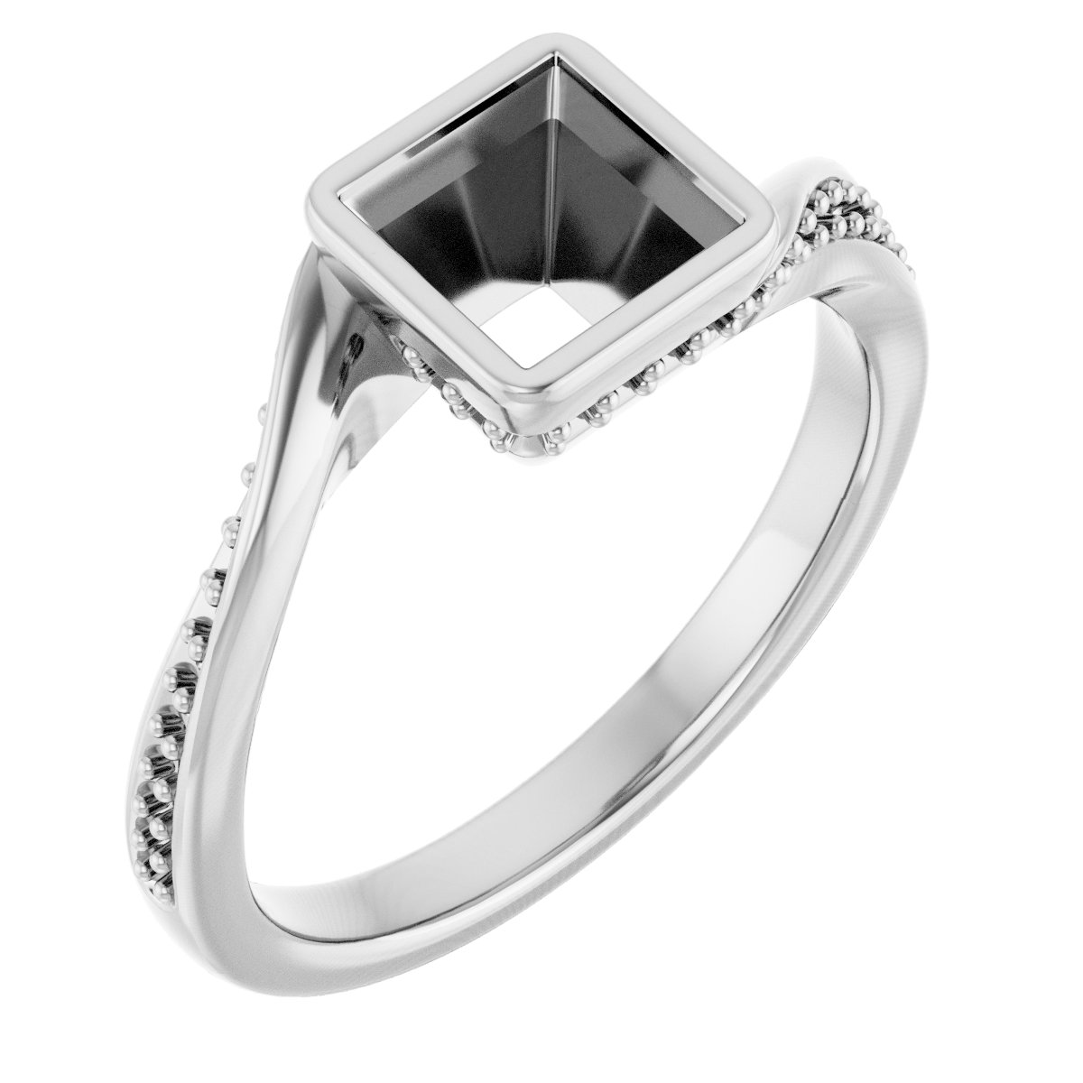 Bezel-Set Accented Engagement Ring