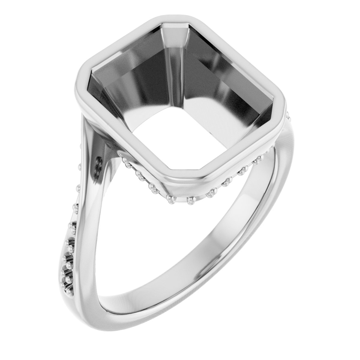 Bezel-Set Accented Engagement Ring