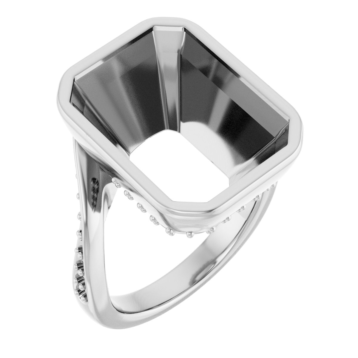 Bezel-Set Accented Engagement Ring