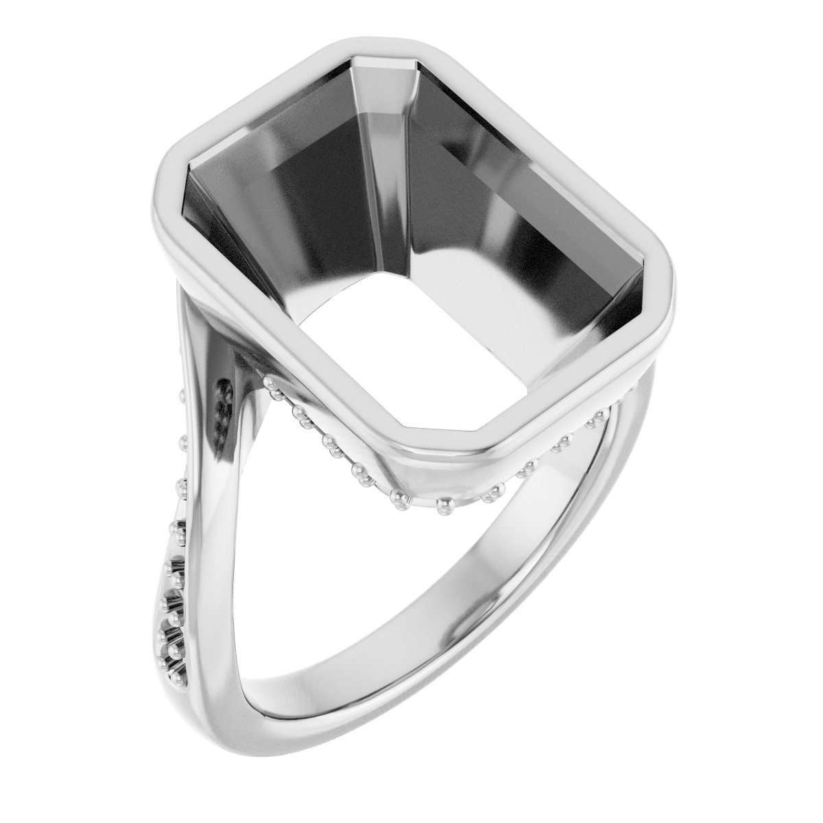 Bezel-Set Accented Engagement Ring