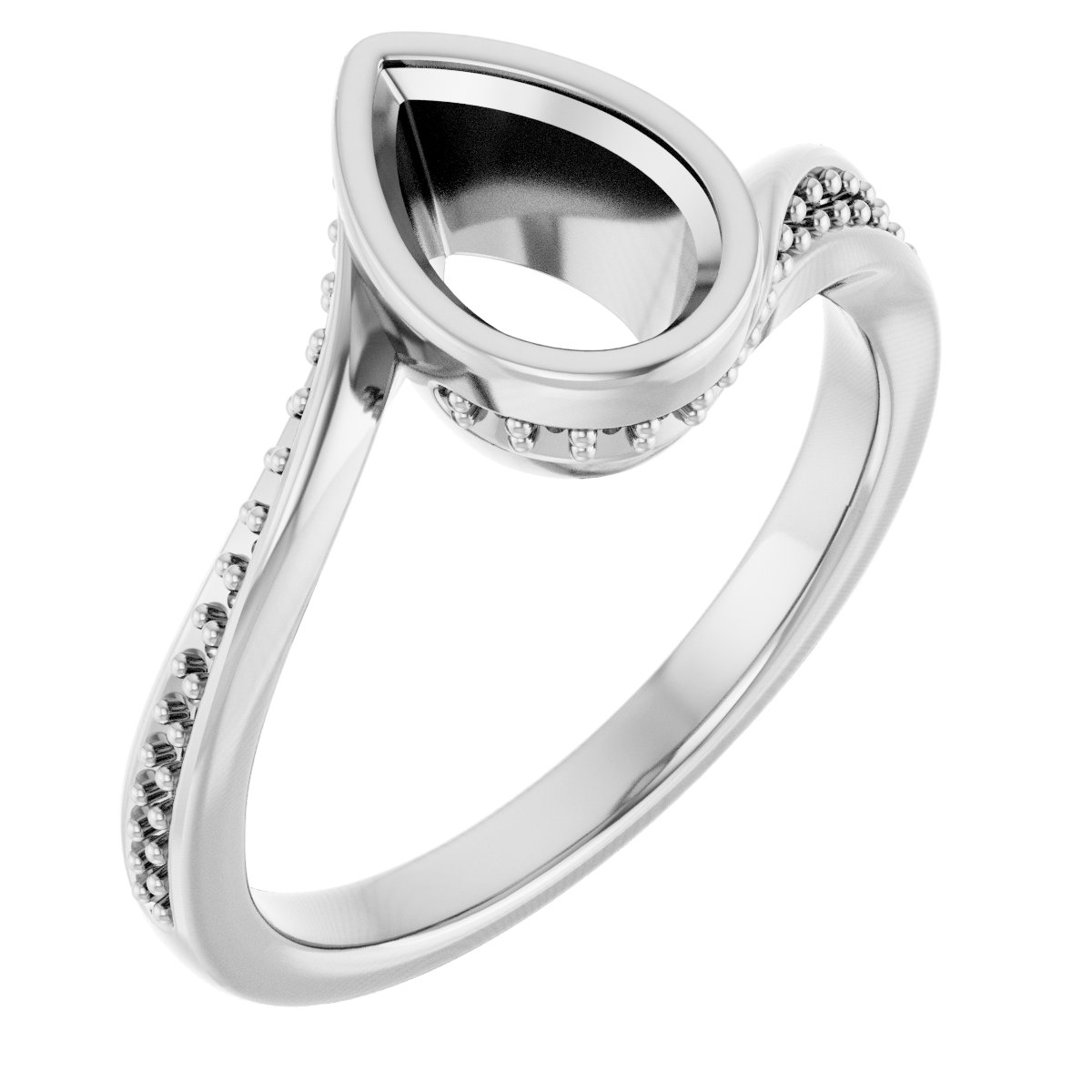 Bezel-Set Accented Engagement Ring