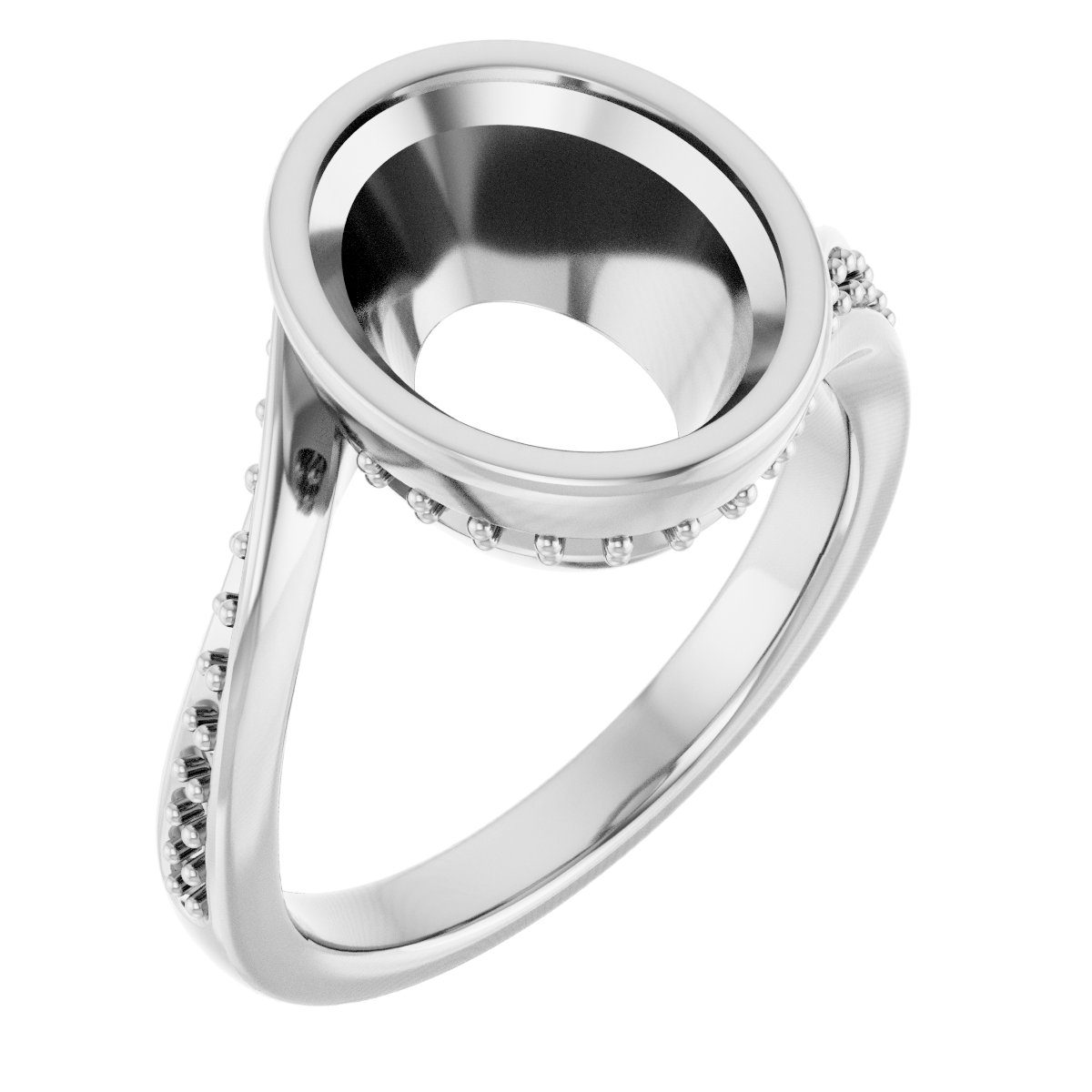 Bezel-Set Accented Engagement Ring