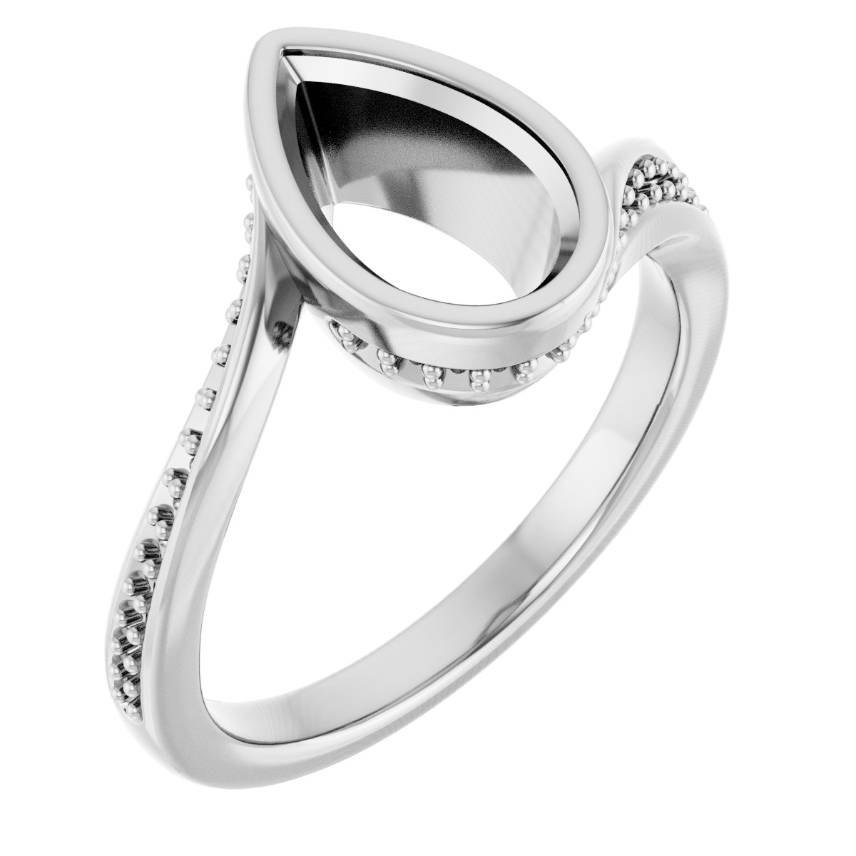 Bezel-Set Accented Engagement Ring