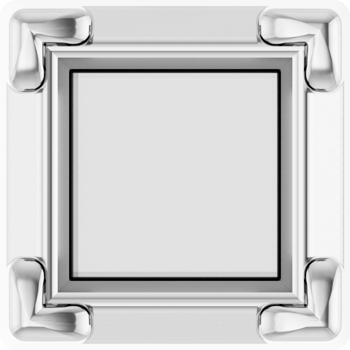 Square V-Prong Lightweight Earring Setting