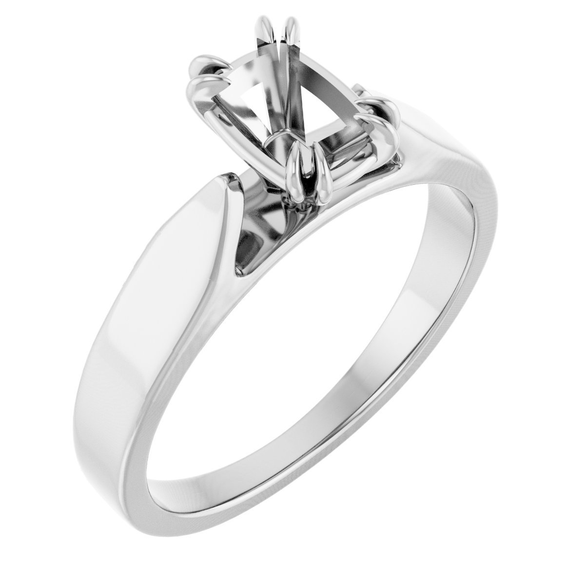 Double Claw-Prong Solitaire Engagement Ring