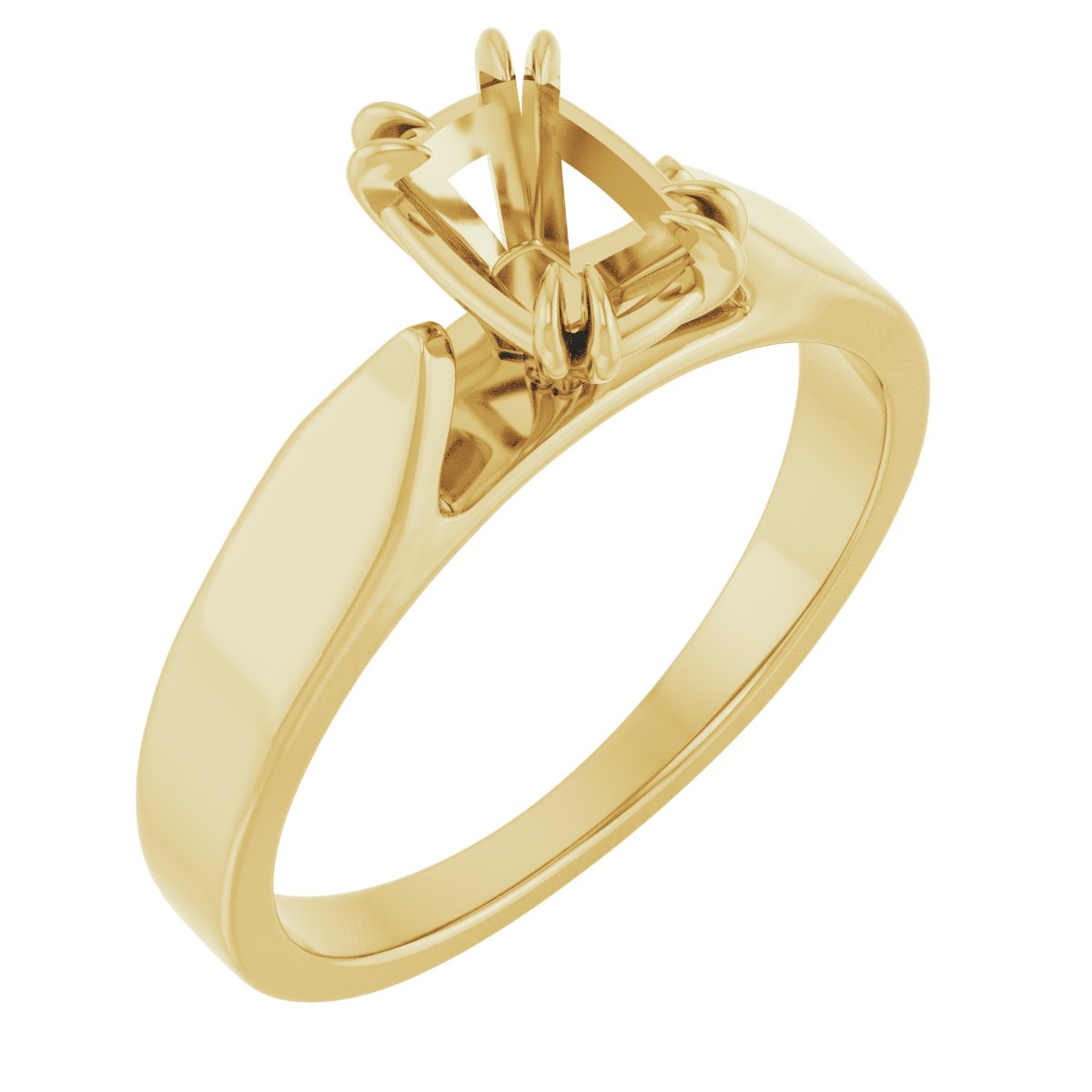 Double Claw-Prong Solitaire Engagement Ring
