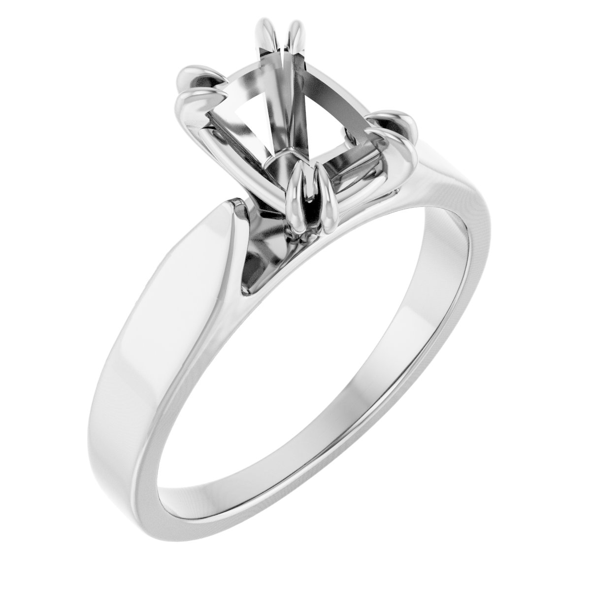 Double Claw-Prong Solitaire Engagement Ring