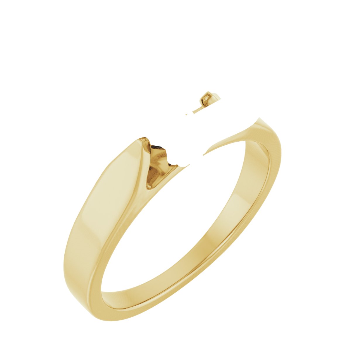 Double Claw-Prong Solitaire Engagement Ring
