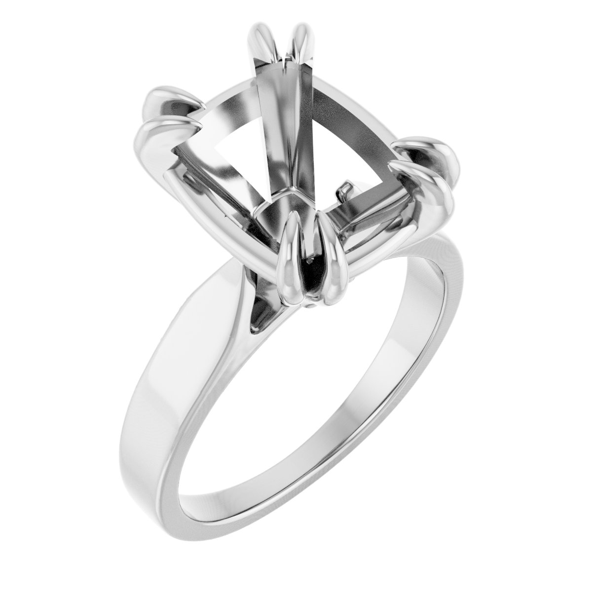 Double Claw-Prong Solitaire Engagement Ring