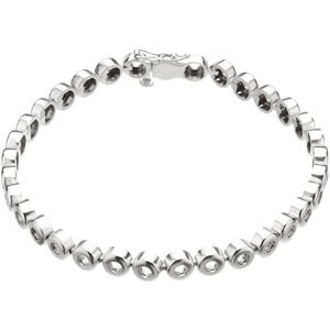 Кръгъл Bezel-Set 7" Линия Bracelet Монтаж