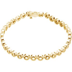 Кръгъл Bezel-Set 7" Линия Bracelet Монтаж