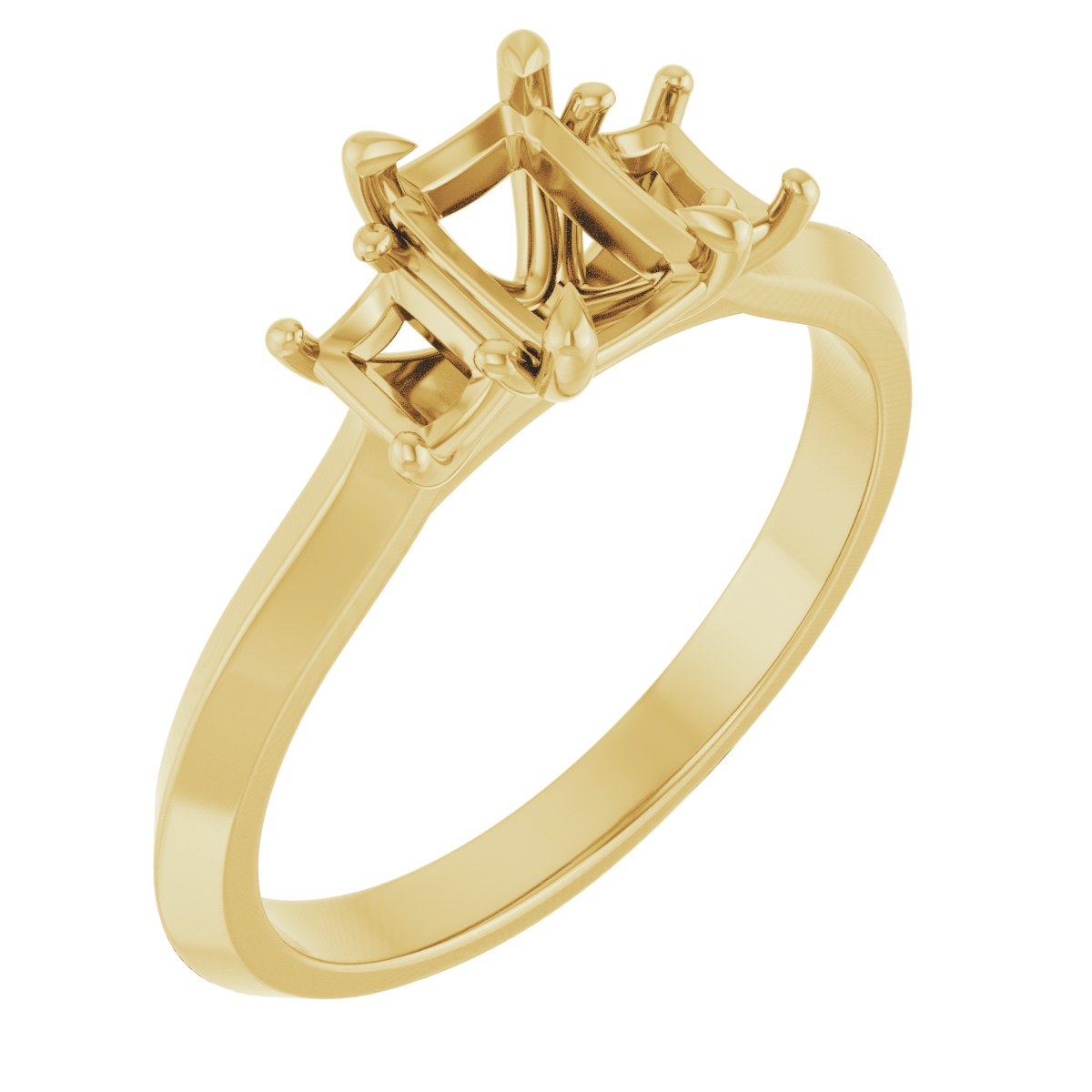 Claw-Prong Three-Stone Engagement Ring