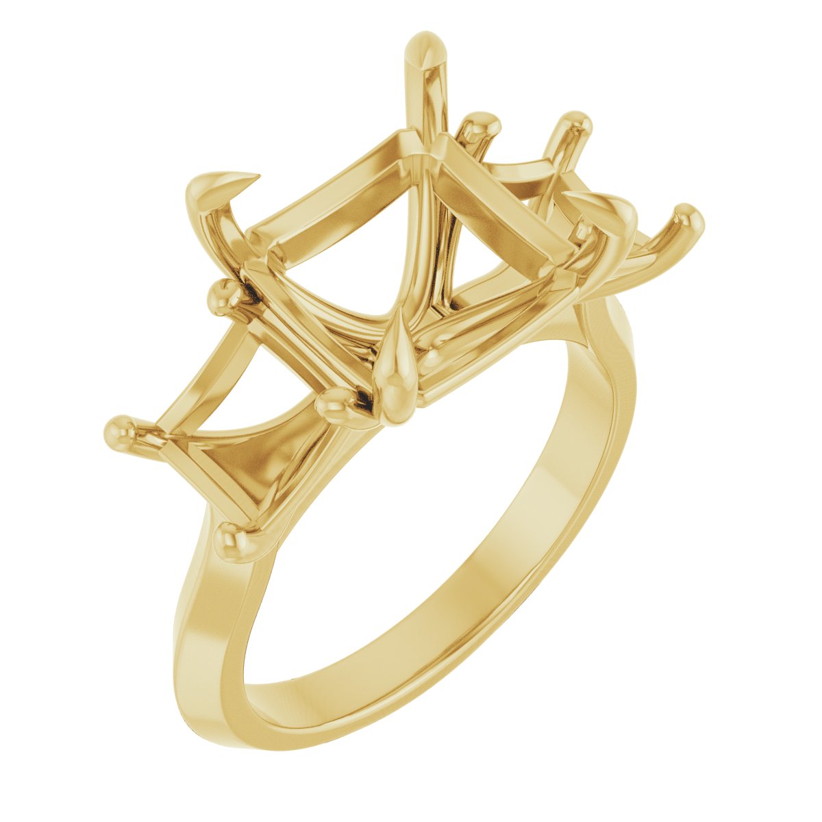 Claw-Prong Three-Stone Engagement Ring