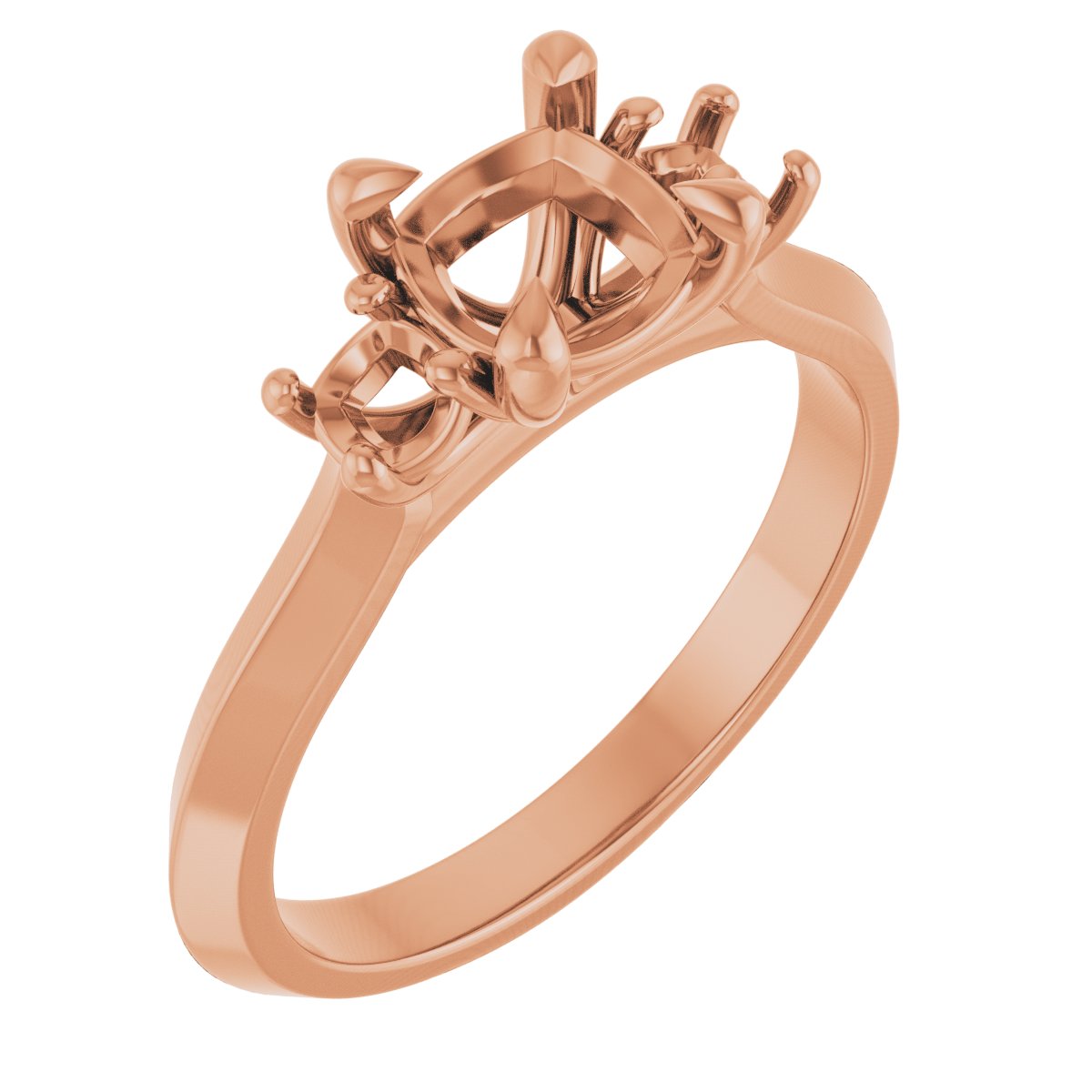 Claw-Prong Three-Stone Engagement Ring