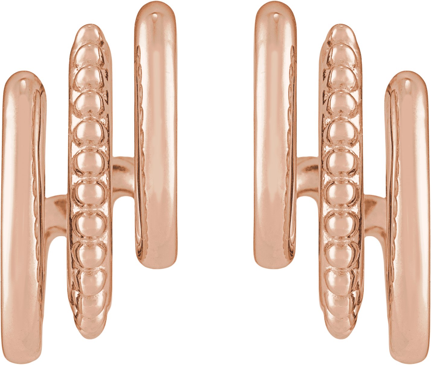 Beaded Stacked Triple Hoop Earrings