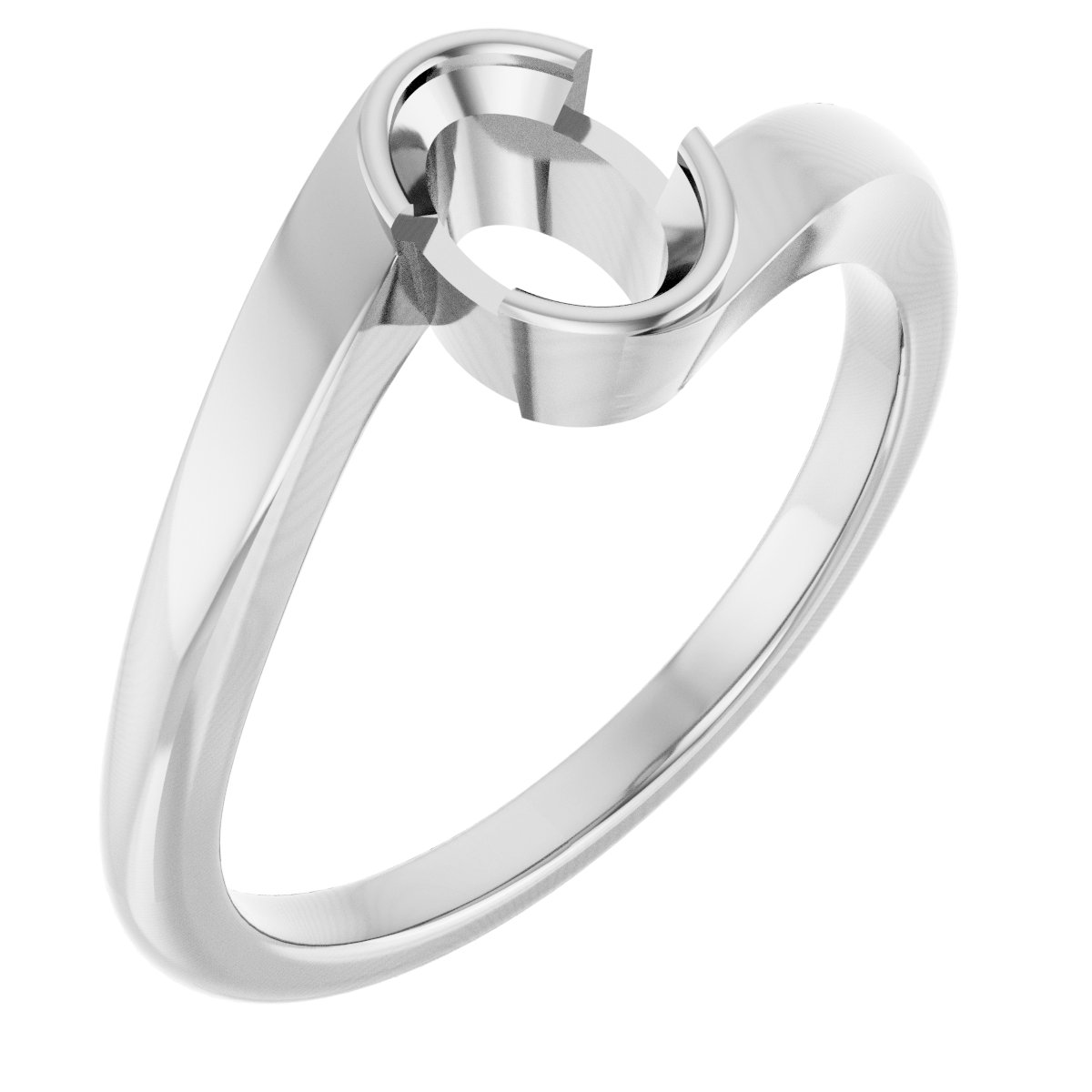 Half-Bezel Solitaire Engagement Ring