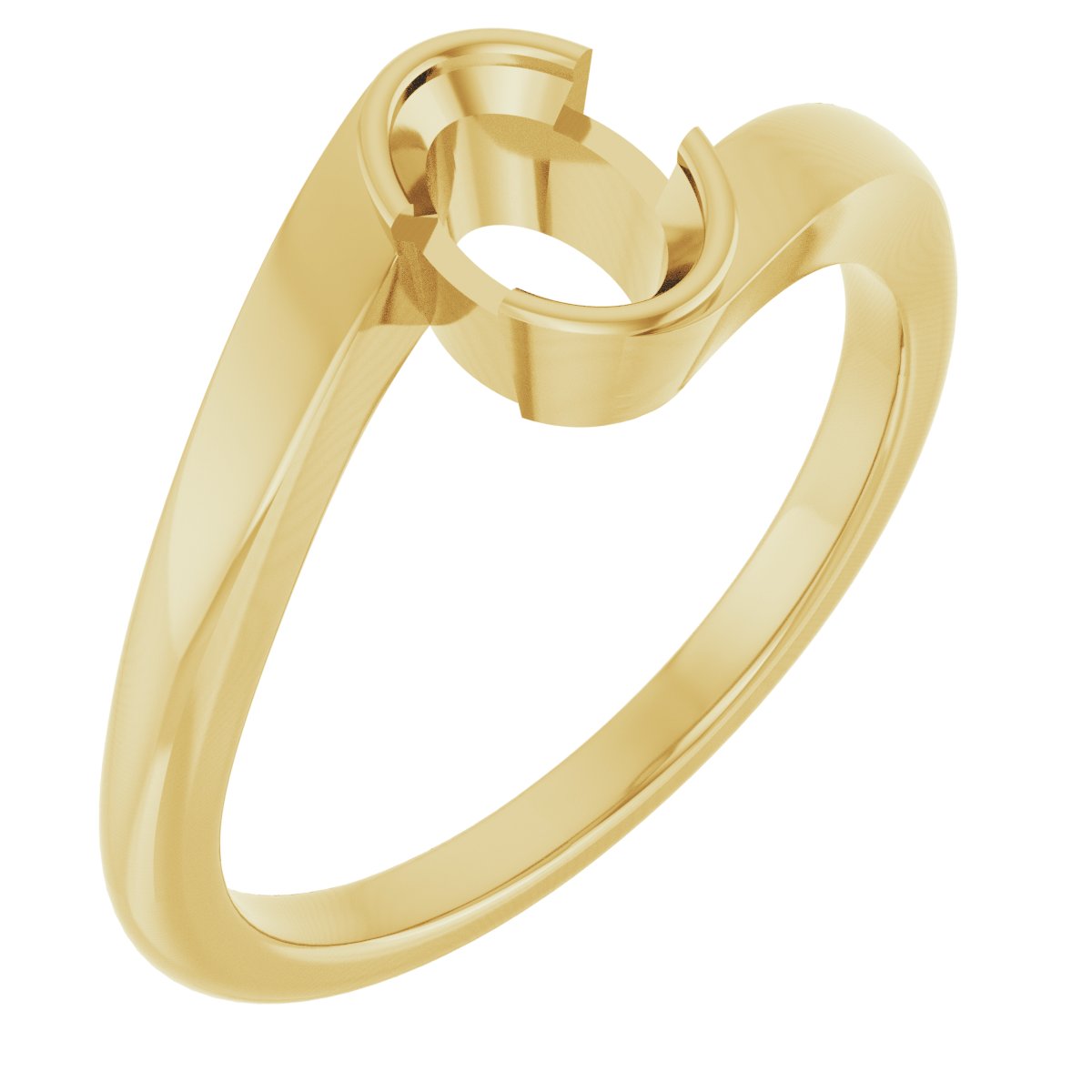 Half-Bezel Solitaire Engagement Ring