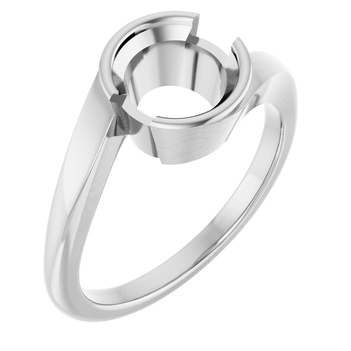 Half-Bezel Solitaire Engagement Ring