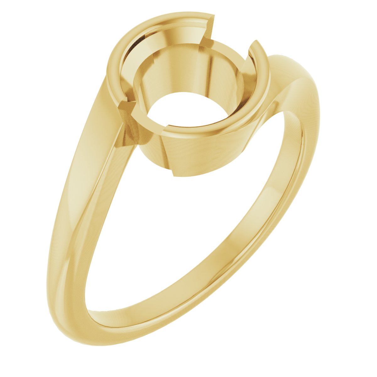 Half-Bezel Solitaire Engagement Ring