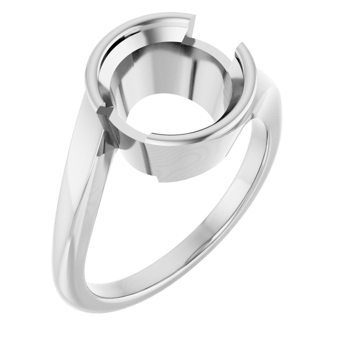 Half-Bezel Solitaire Engagement Ring