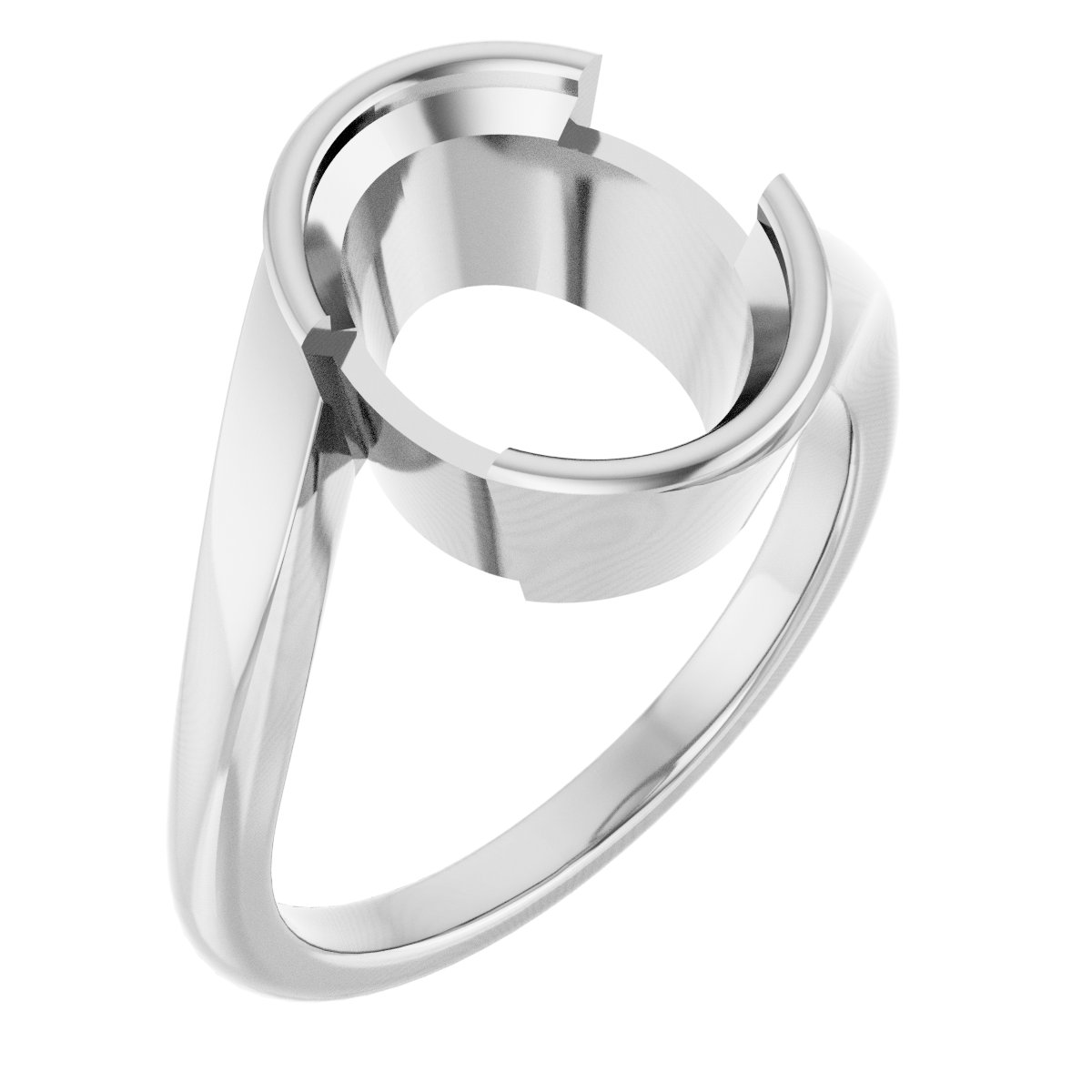 Half-Bezel Solitaire Engagement Ring