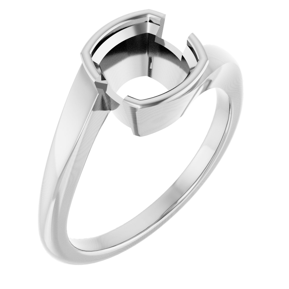 Half-Bezel Solitaire Engagement Ring