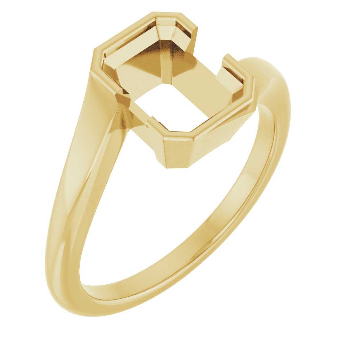 Half-Bezel Solitaire Engagement Ring