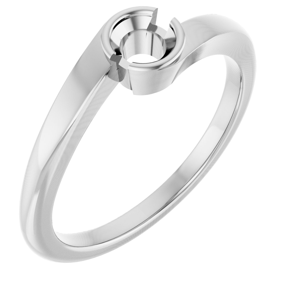 Half-Bezel Solitaire Engagement Ring