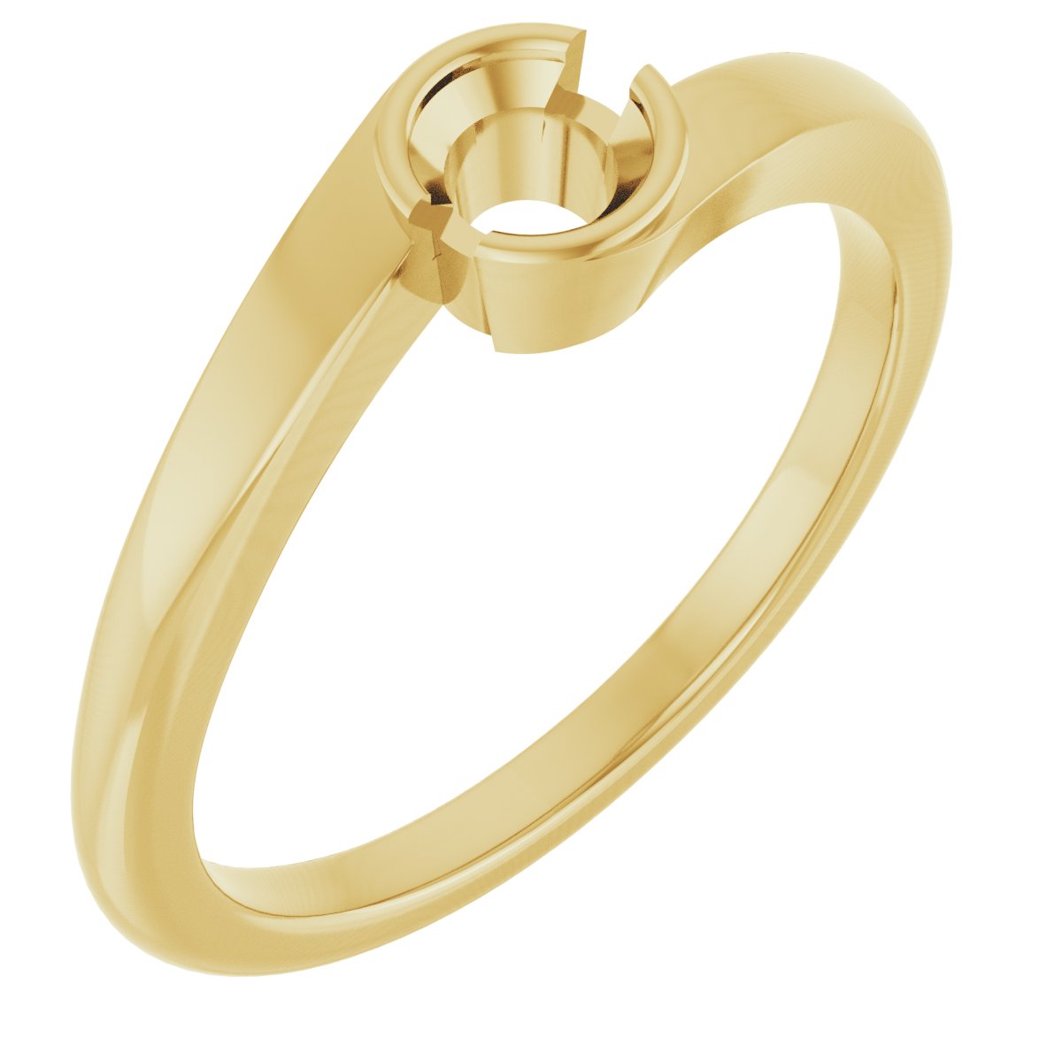 Half-Bezel Solitaire Engagement Ring