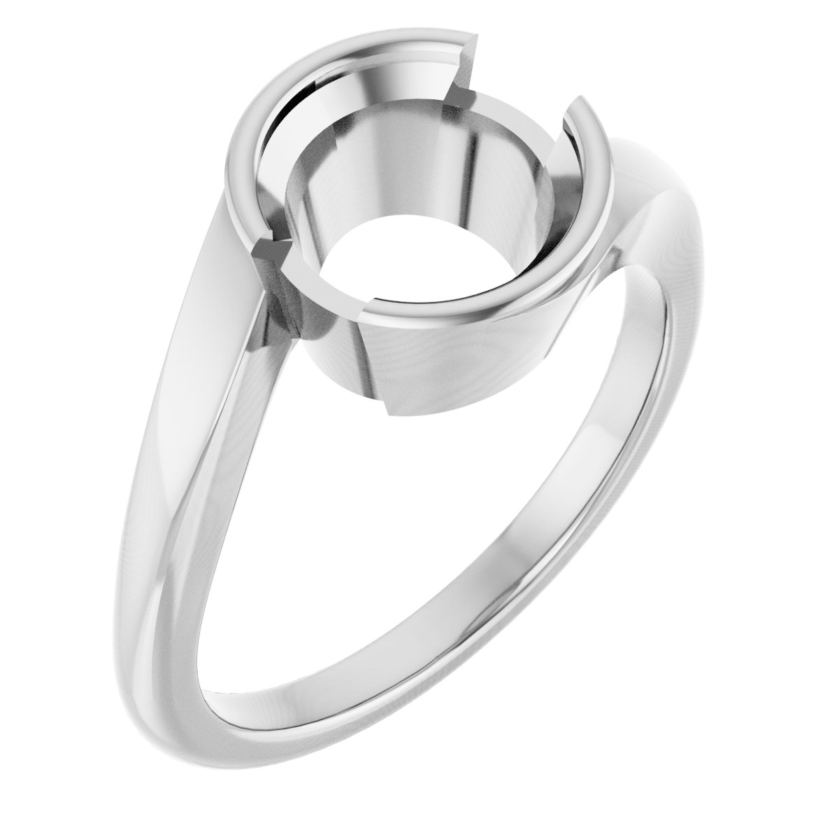 Half-Bezel Solitaire Engagement Ring