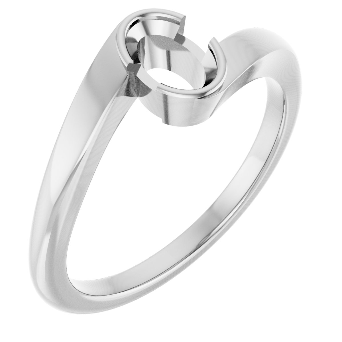 Half-Bezel Solitaire Engagement Ring