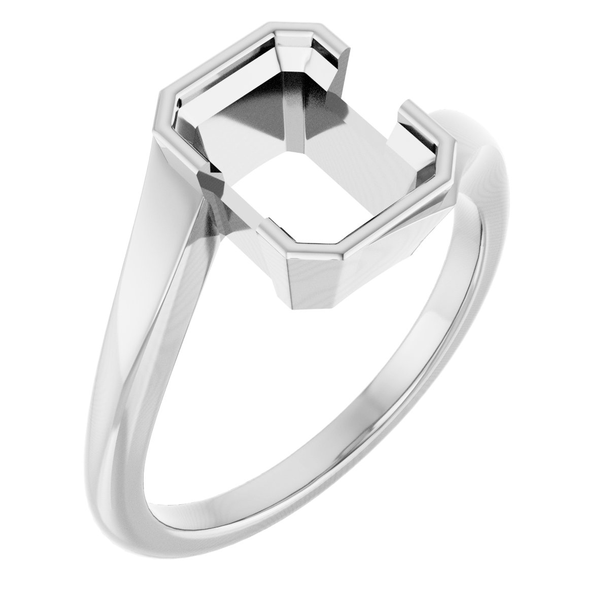 Half-Bezel Solitaire Engagement Ring