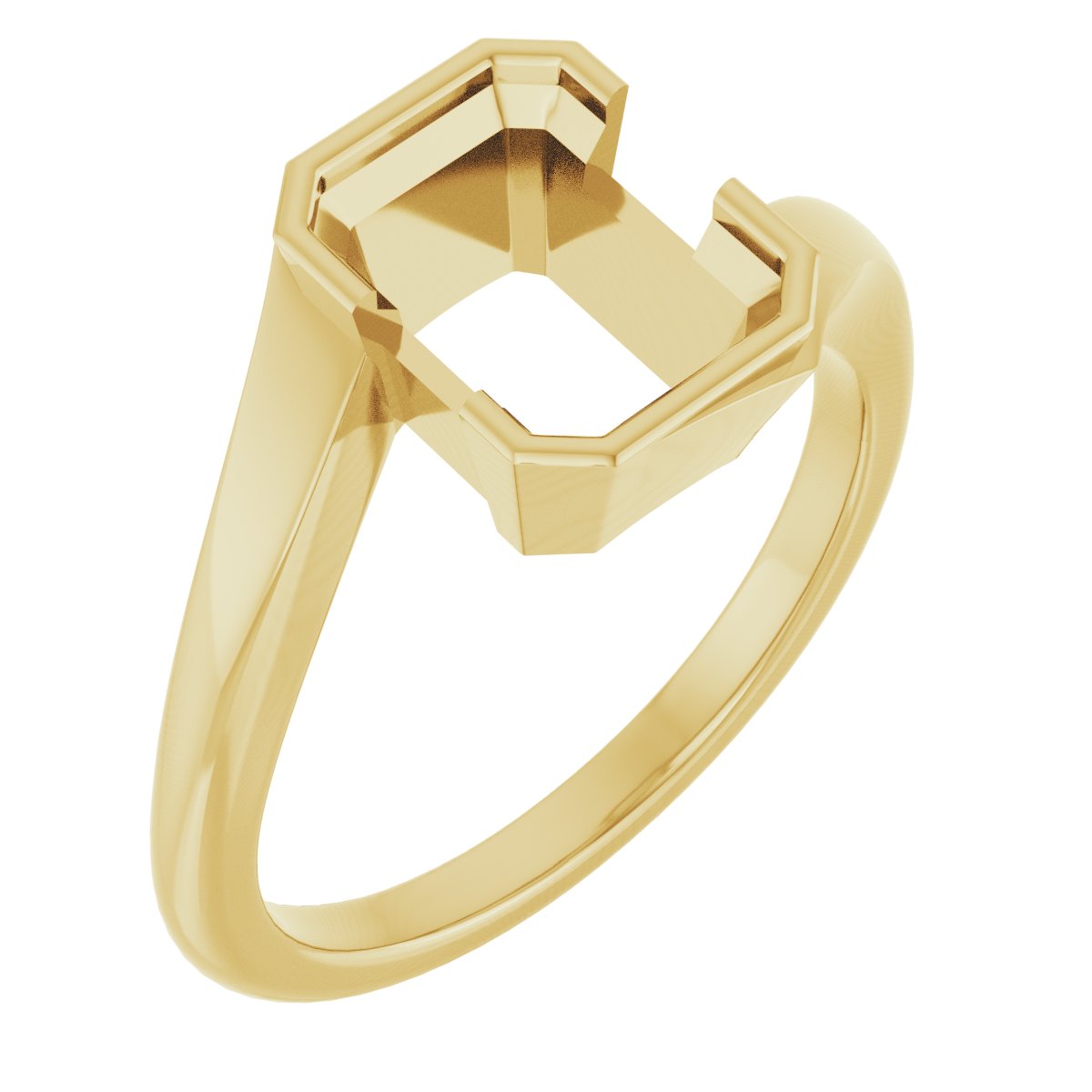 Half-Bezel Solitaire Engagement Ring