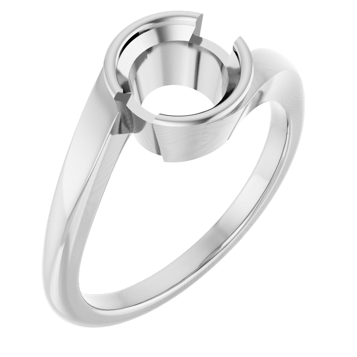 Half-Bezel Solitaire Engagement Ring