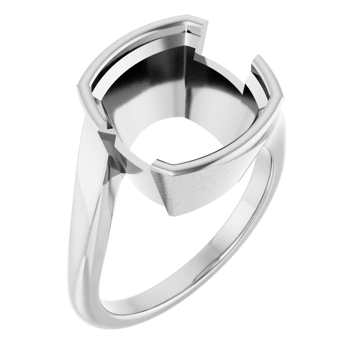 Half-Bezel Solitaire Engagement Ring