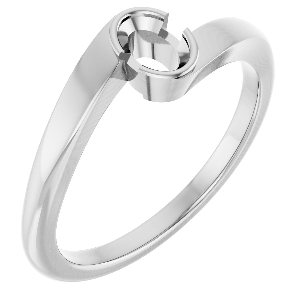 Half-Bezel Solitaire Engagement Ring