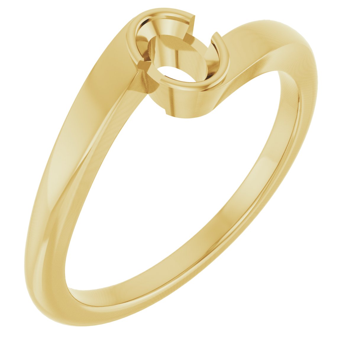 Half-Bezel Solitaire Engagement Ring