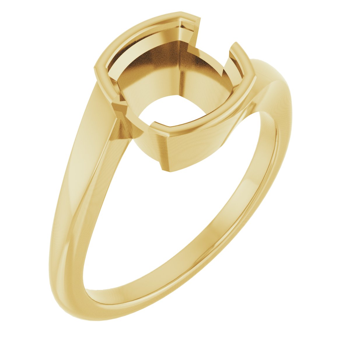 Half-Bezel Solitaire Engagement Ring