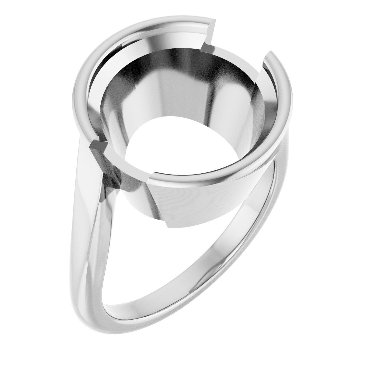 Half-Bezel Solitaire Engagement Ring