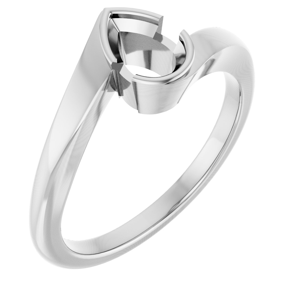 Half-Bezel Solitaire Engagement Ring