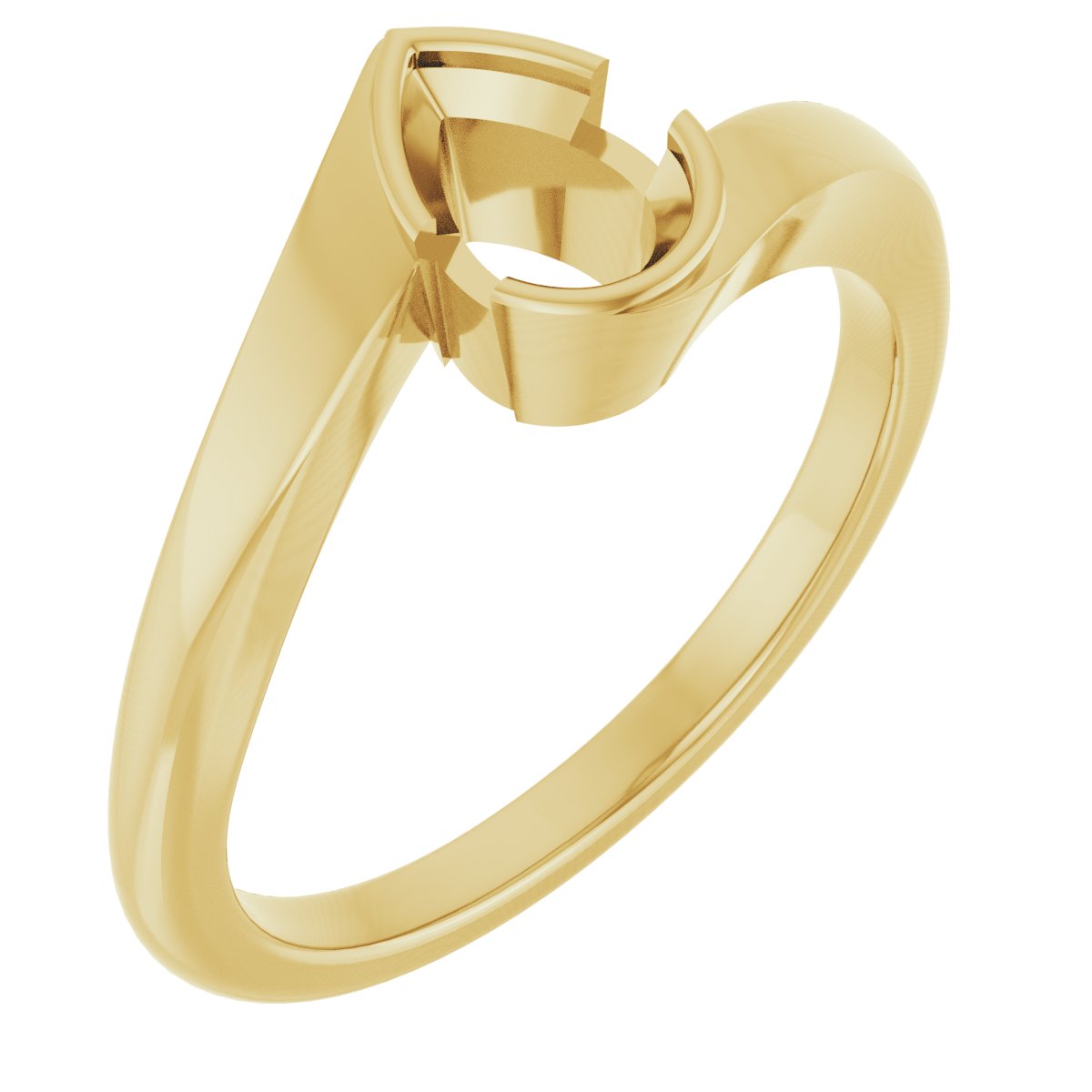 Half-Bezel Solitaire Engagement Ring