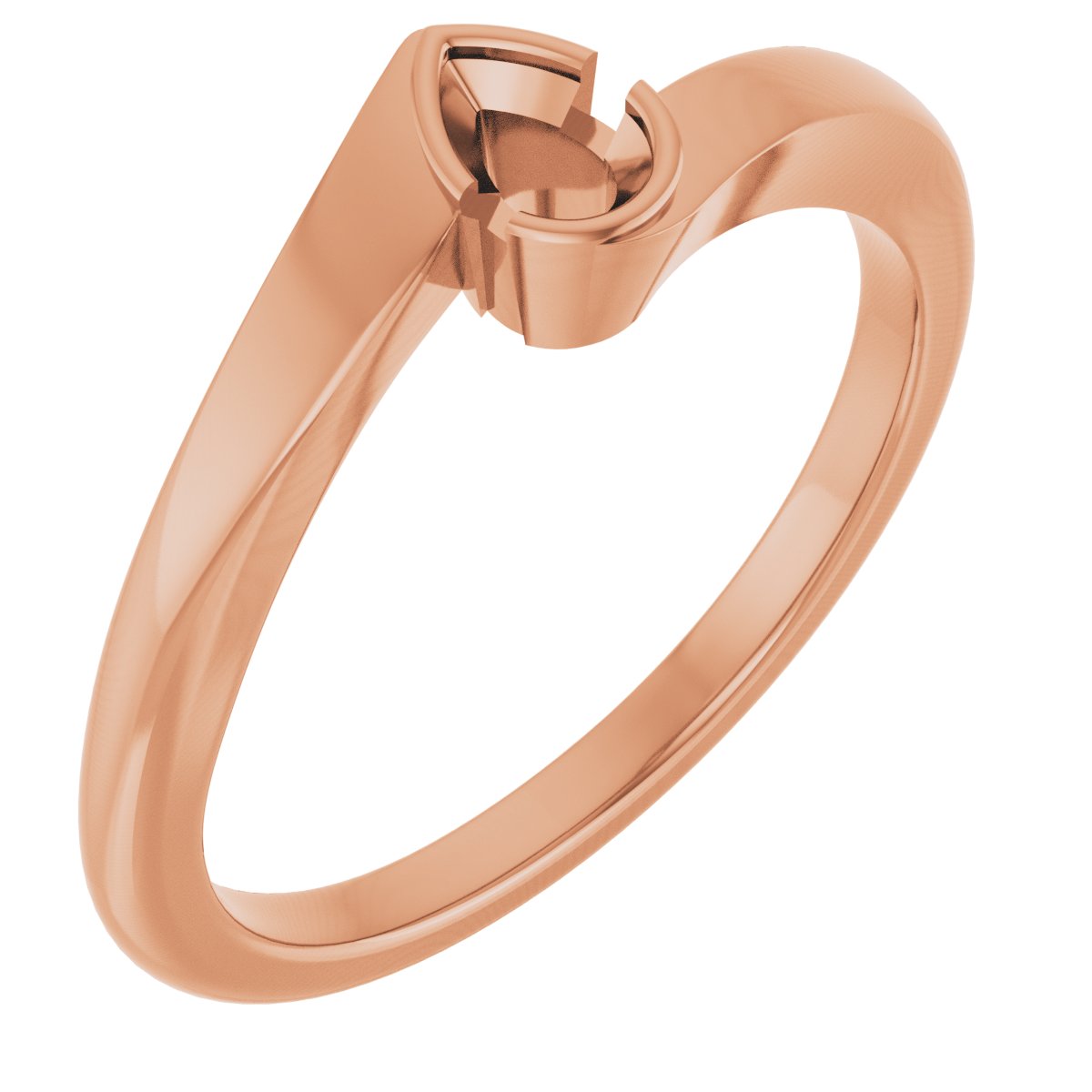 Half-Bezel Solitaire Engagement Ring